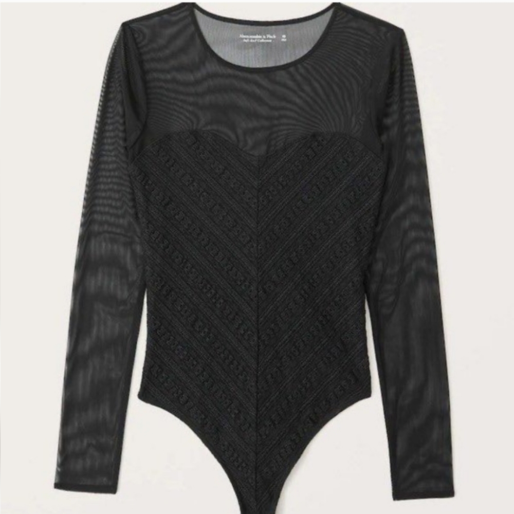 ABERCROMBIE & FITCH: Mesh and Lace Seamless Sweetheart Bodysuit *NWOT* - Picture 6 of 6